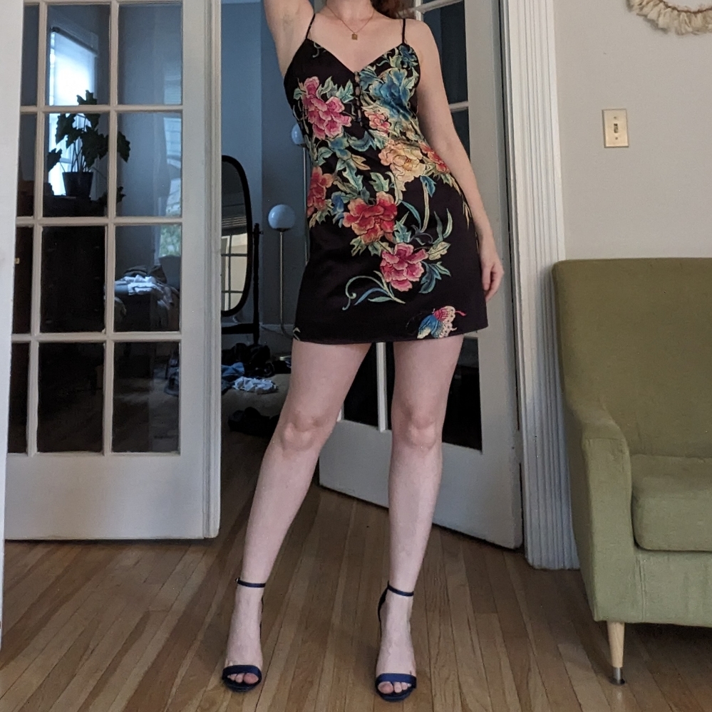 By The Way Black Floral Party Dress, Small
